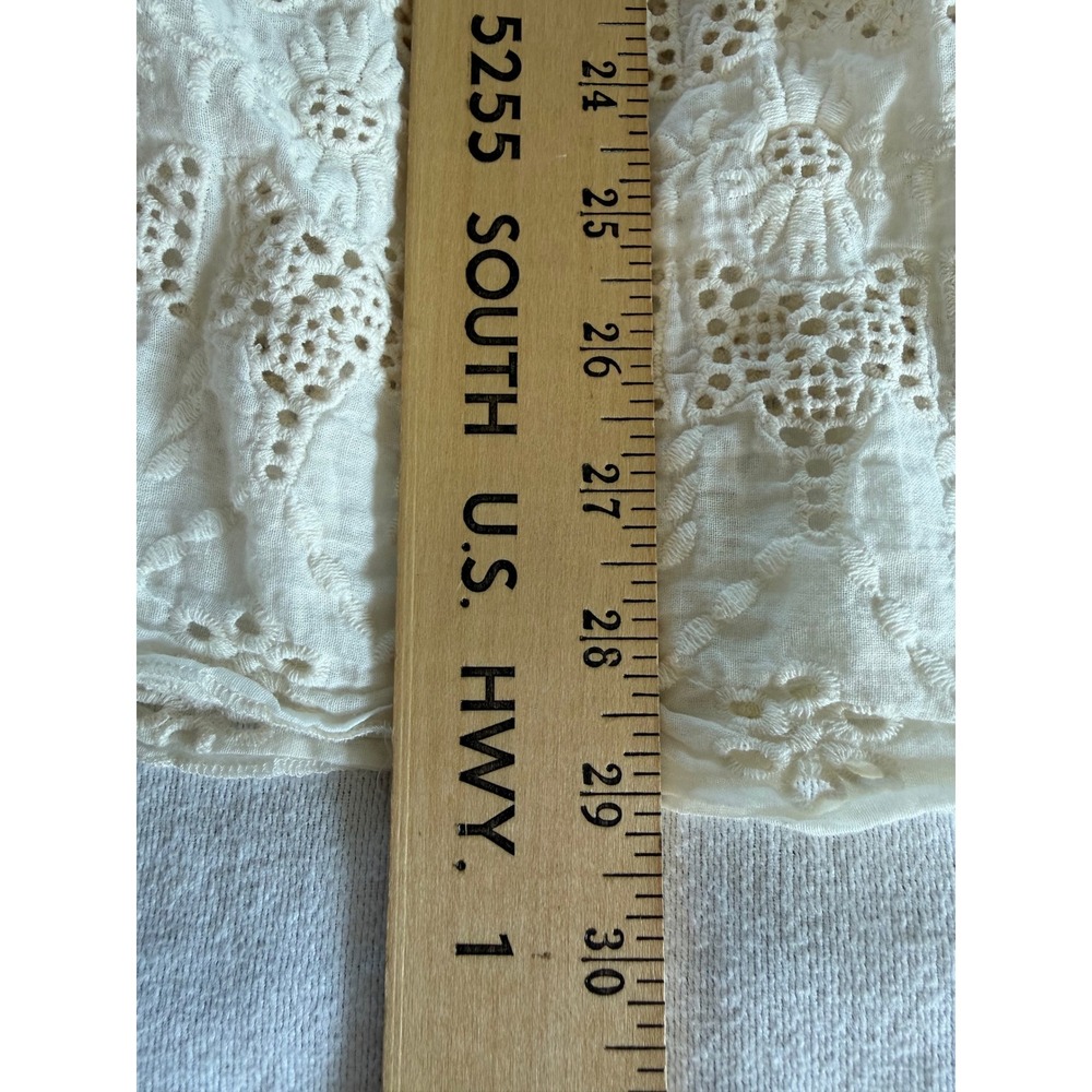 Liv Los Angeles Cream Eyelet Cotton Tiered Midi Skirt Small Boho Cottagecore - Picture 7 of 7